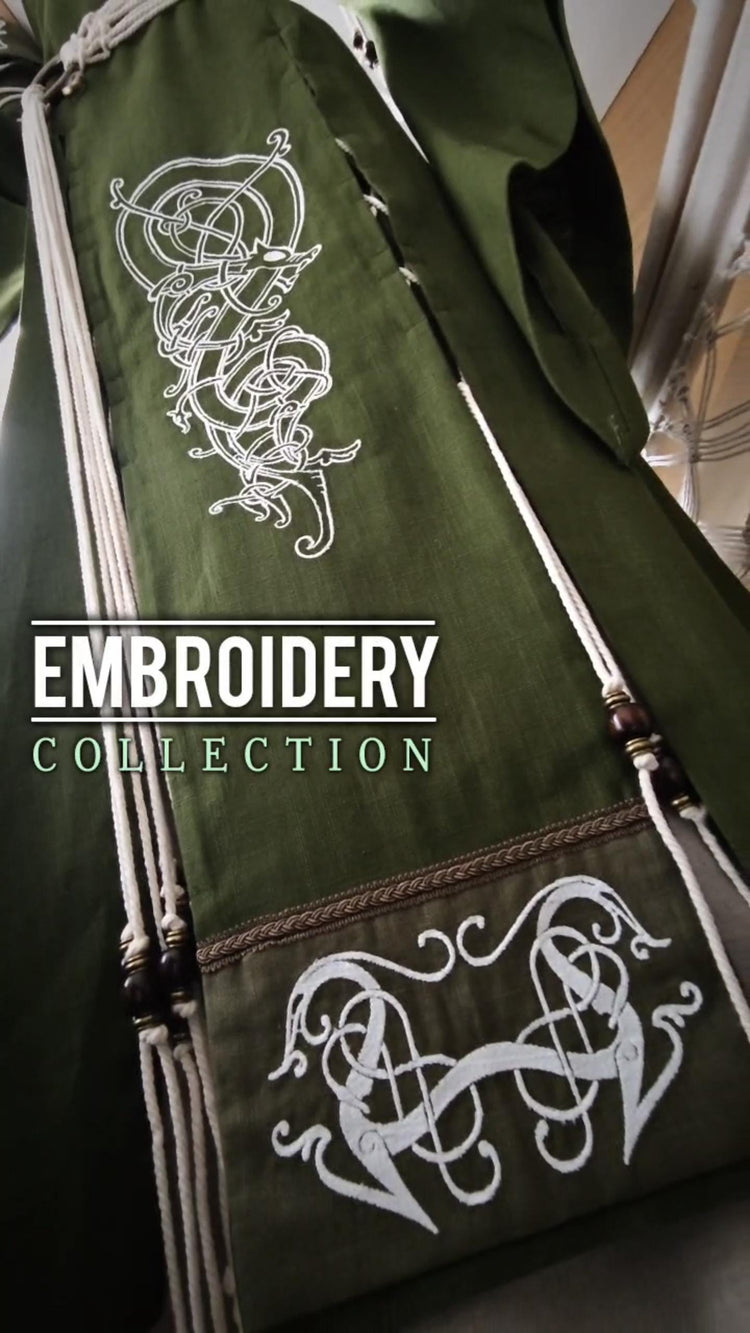 Viking Wedding, Norse Wedding Custom Wedding Set, Embroidered Wedding Dress, Freya's Legacy