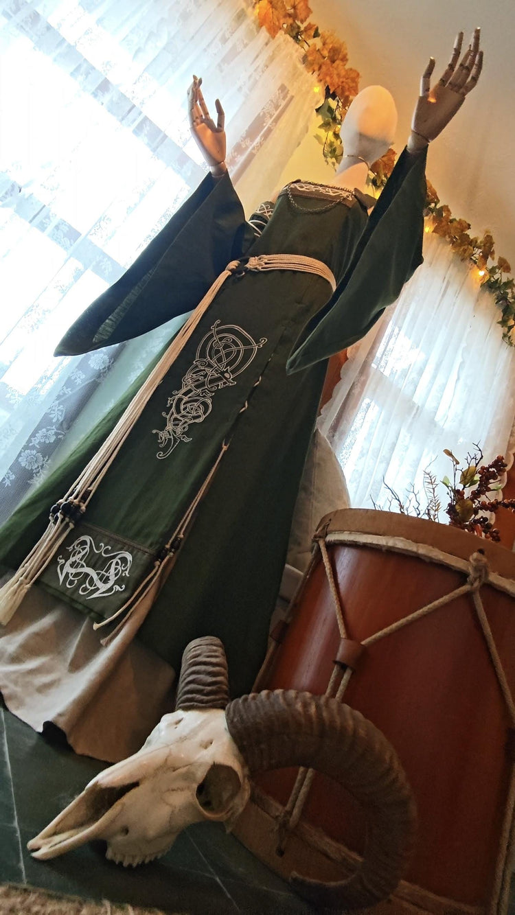 Viking Wedding, Norse Wedding Custom Wedding Set, Embroidered Wedding Dress, Freya's Legacy