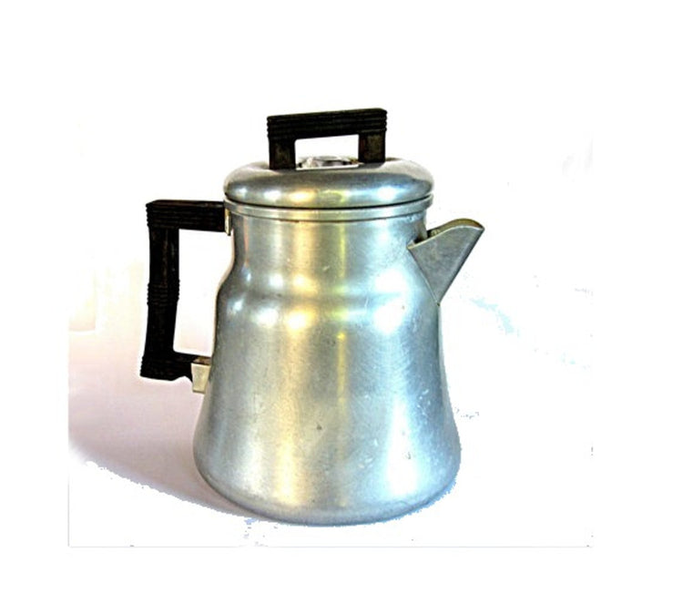 Coffee maker. Vintage coffee maker. Vintage coffee pot. Vintage aluminum. Bakelite handle. WearEver stove top percolator.
