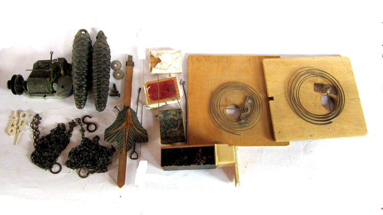 Black forest vintage. Music box. Wood clock. Wood wall clock. Clock parts. Mechanical clock. Cuckoo clock. Hand carved. Needs reassembly.