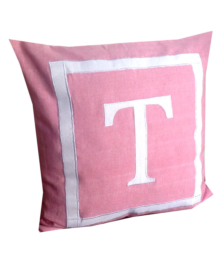 30% OFF Monogram Nursery pillows, Pink Throw Pillows, Nursery monogram pillow-pink and white throw Pillows -18x18 inches -baby shower gift