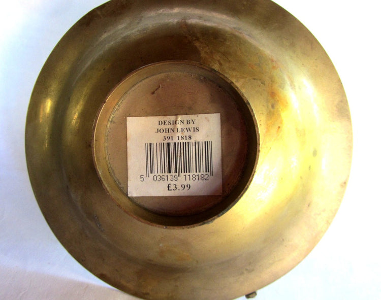 Floral bowl. Small bowl. Trinket bowl. Hand painted bowl. Bowl with handle. Metal bowl. Brass bowl. John lewis. England.