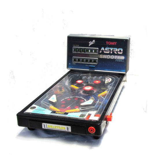 Vintage game. Electronic game. Japanese toys. Arcade. Arcade game. Pinball. Pinball game. Tabletop pinball machine. TOMY Astro Shooter.