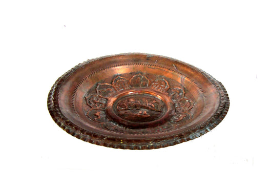 Copper vintage. Copper decor. Trinket bowl. Metal bowl. Copper wall hanging. Copper bowl. Israeli art. Hebrew art. True vintage.