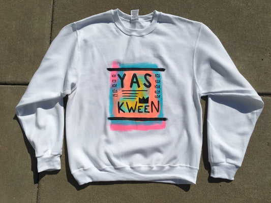 Yas Kween Hand-Painted Crew Neck Sweatshirt