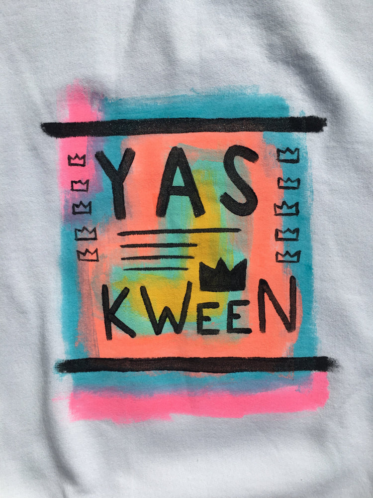 Yas Kween Hand-Painted Crew Neck Sweatshirt
