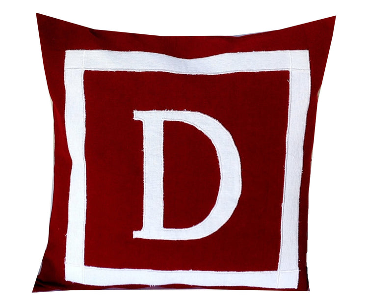 30% OFF Small Sqaure Pillows, Bedroom Decor, Maroon Personalized Monogram Pillow Cover, Maroon accent sofa pillows, 14x14 Pillows