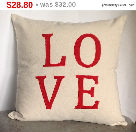 On Sale Sale Love Pillow -18" x18" ,Wedding Gift, Monogrammed Cushion Cover 45cmx45cm, Anniversary Gift