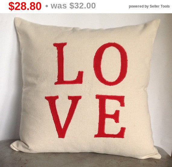 On Sale Sale Love Pillow -18" x18" ,Wedding Gift, Monogrammed Cushion Cover 45cmx45cm, Anniversary Gift