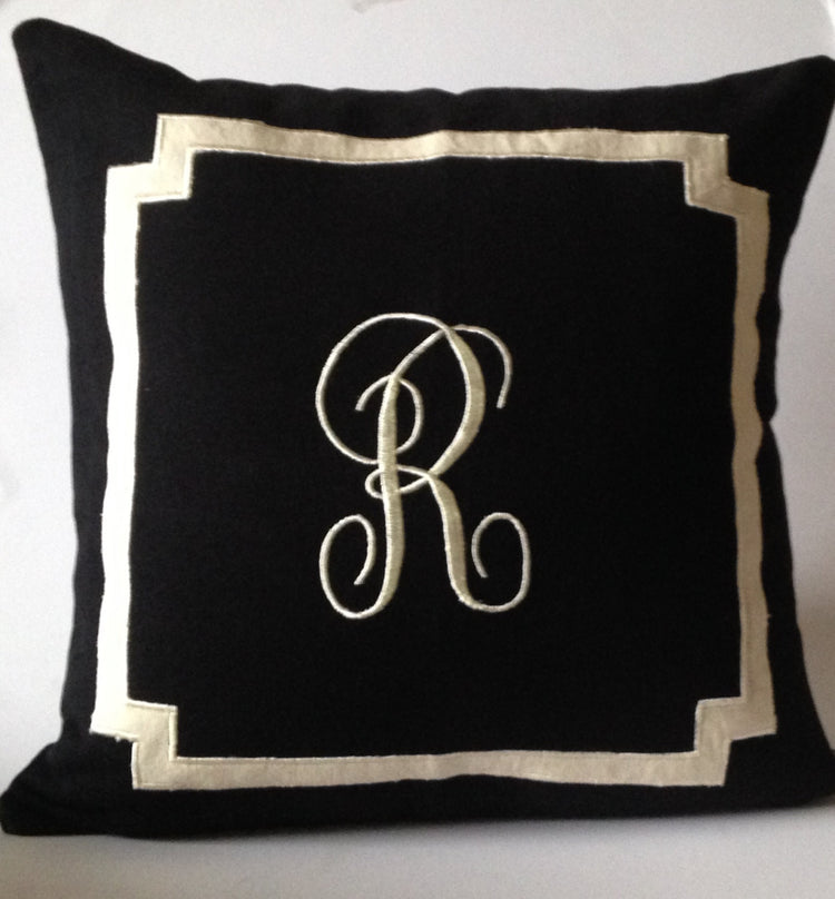 Persoanlized pillows, gifts for home, Monogrammed embroidered pillow cover, Monogram pillow case, Square 18 inches Decorative Pillow cover