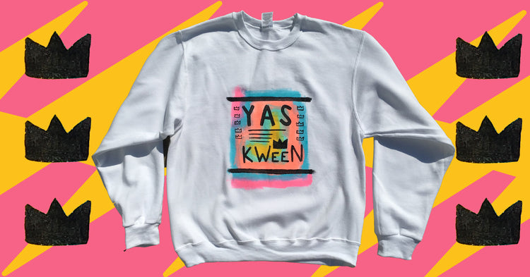 Yas Kween Hand-Painted Crew Neck Sweatshirt
