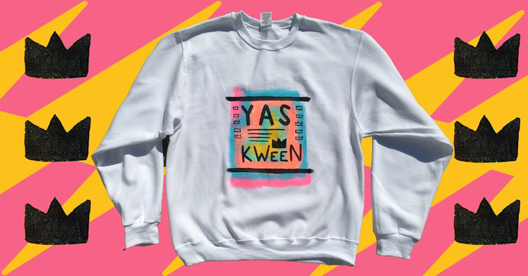 Yas Kween Hand-Painted Crew Neck Sweatshirt