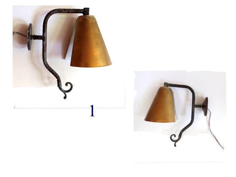 Vintage wall lighting. Wall lamp vintage. Light fixture. Patina copper. Copper light. Copper lighting. Gold lamp. Upcycled lighting.