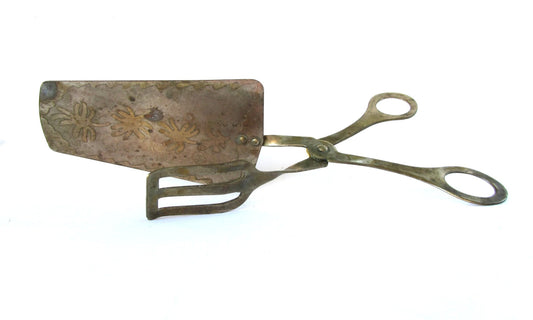 Copper kitchen. Kitchen utensil decor. Copper kitchen decor. Cake server. Tongs. Serving tongs. Pie server. Copper utensil. Scissor tongs.