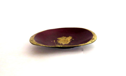 Vintage ashtray. Ashtray. Vintage trinket dish. Trinket bowl. Vintage trinket bowl. Brass ashtray. Brass trinket dish. Metal ashtray. Red.