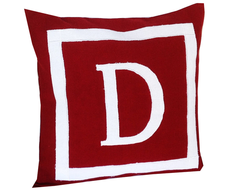 30% OFF Small Sqaure Pillows, Bedroom Decor, Maroon Personalized Monogram Pillow Cover, Maroon accent sofa pillows, 14x14 Pillows