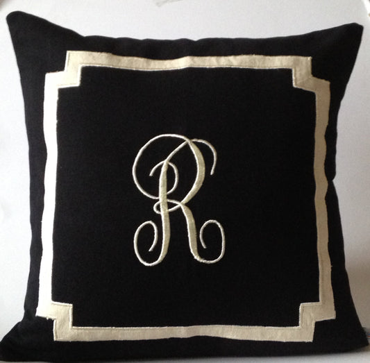 Persoanlized pillows, gifts for home, Monogrammed embroidered pillow cover, Monogram pillow case, Square 18 inches Decorative Pillow cover