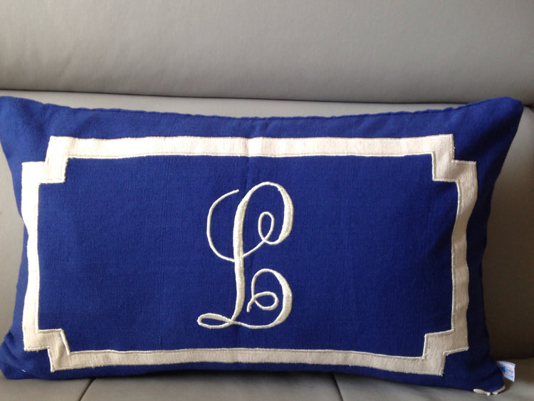 Test M11onogram Lumbar Pillow Cover,  Personalized Monogrammed Pillows, Blue Sofa Lumbar Pillows, Wedding Gifts, Nursery Lumbar Pillow Cover