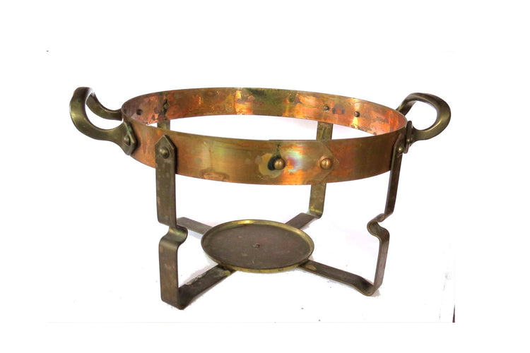 Tabletop. Vintage copper. Copper kitchen. Metal stand. Brass stand. Copper serving. Serving caddy. Food warmer. Chafing dish.