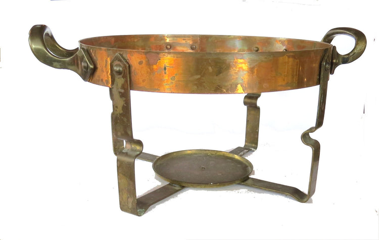 Tabletop. Vintage copper. Copper kitchen. Metal stand. Brass stand. Copper serving. Serving caddy. Food warmer. Chafing dish.
