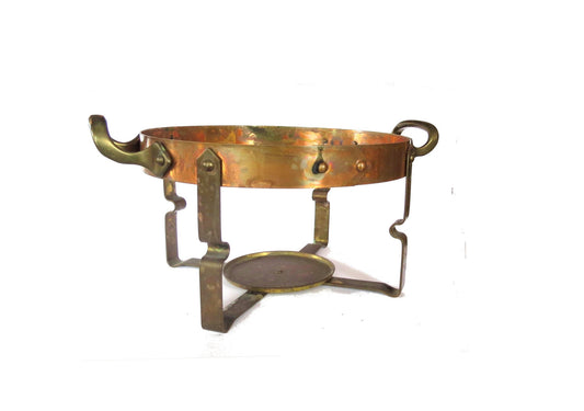 Tabletop. Vintage copper. Copper kitchen. Metal stand. Brass stand. Copper serving. Serving caddy. Food warmer. Chafing dish.