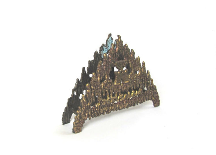 Napkin holder vintage. Letter holder. Mail holder. Home office desk. Brass letter holder. Jerusalem and menorah. True vintage.