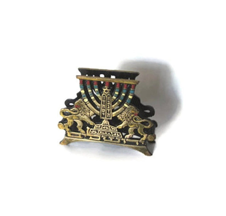 Star of david napkin holder vintage. Jewish gift. Letter holder. Mail holder. Home office desk. Brass letter holder. True vintage.