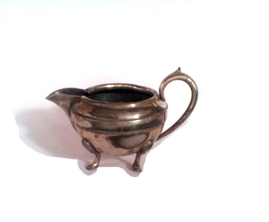 Creamer. Vintage creamer. Creamer pitcher. Milk pitcher. Coffee creamer. Silver pitcher. Footed creamer. Silver kitchen decor.