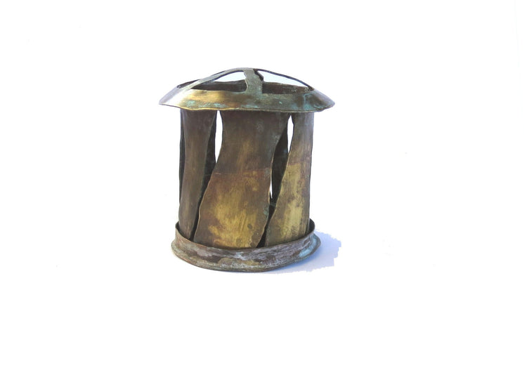 Rustic candle holder. Vintage lantern. Candle lantern. Rustic lantern. Copper candle holder. Farmhouse candle holder. Small lantern.