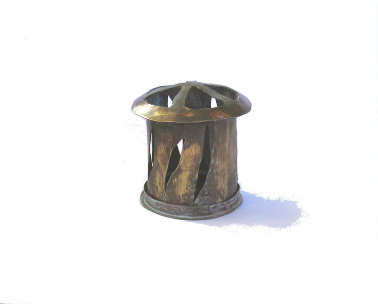 Rustic candle holder. Vintage lantern. Candle lantern. Rustic lantern. Copper candle holder. Farmhouse candle holder. Small lantern.