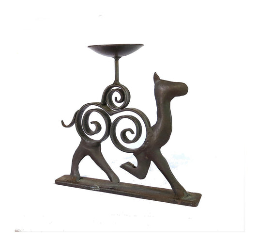 Candle holder vintage. Candlestick. Rustic candle holder. Metal candle holder. Llama. Lama. Iron candle holder. Metal candlestick.