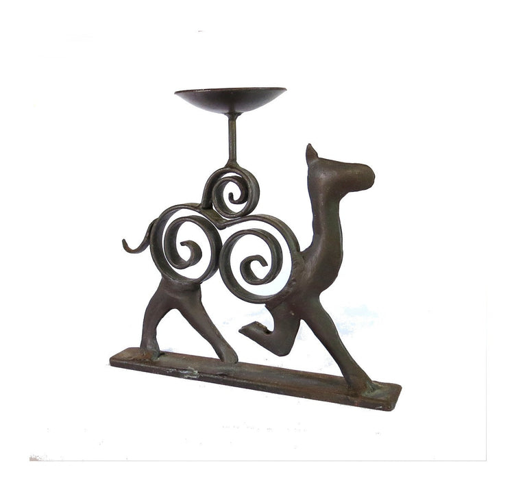 Candle holder vintage. Candlestick. Rustic candle holder. Metal candle holder. Llama. Lama. Iron candle holder. Metal candlestick.