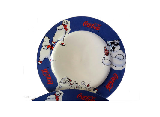 Coca cola. Vintage coca cola. Coca cola collectibles. Polar bear. Collectable vintage ceramic plates. 90s coca cola.