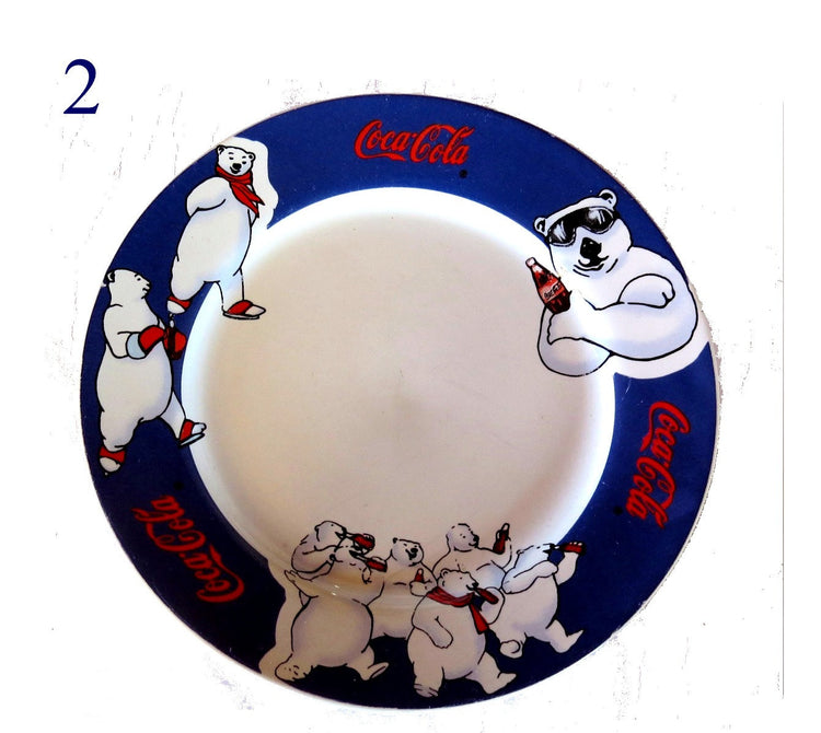 Coca cola. Vintage coca cola. Coca cola collectibles. Polar bear. Collectable vintage ceramic plates. 90s coca cola.
