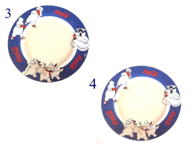 Polar bear. Coca cola. Vintage coca cola. Coca cola collectibles. Collectable vintage ceramic plates. 90s coca cola.