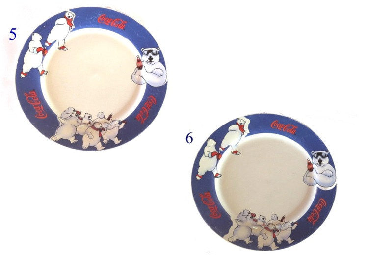 Polar bear. Coca cola. Vintage coca cola. Coca cola collectibles. Collectable vintage ceramic plates. 90s coca cola.