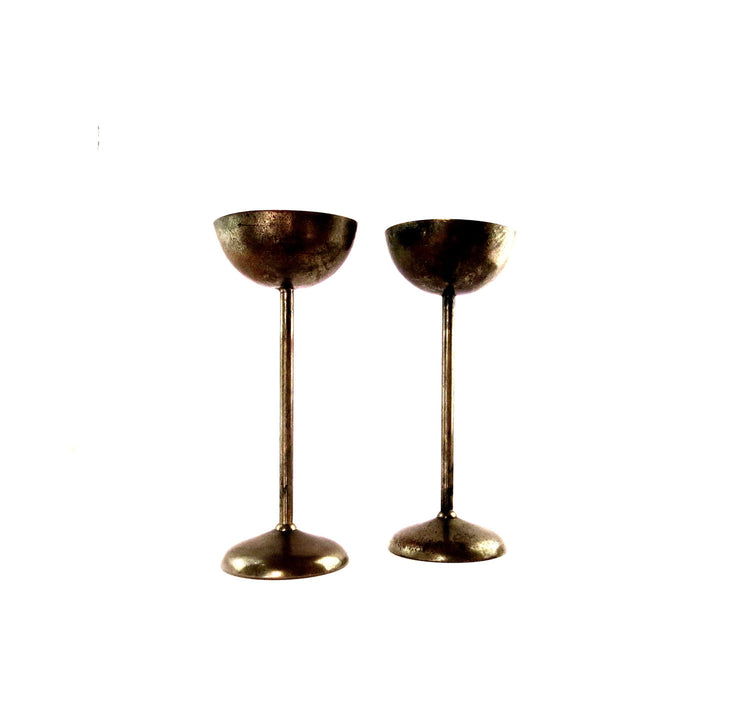 Vintage candle holders. Candlesticks. Unique candle holders. Brass candle holders. Silver candle holders.  shabbat. Silver plated.