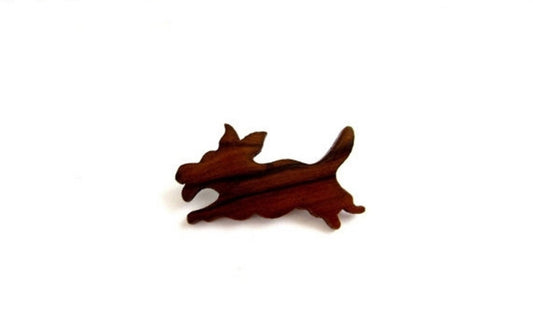 Animal pin. Wood pin. Animal brooch. Wooden pin. Dog pin. Dog brooch. Wood brooch. Wooden brooch. Vintage dog jewelry. True vintage. Brown.