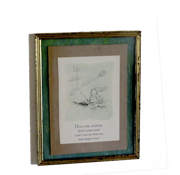 Winnie the pooh. Metal frame. Pooh bear. Winnie the pooh nursery. Pooh quote. Vintage pooh. Classic pooh. Standing picture. Wall art.