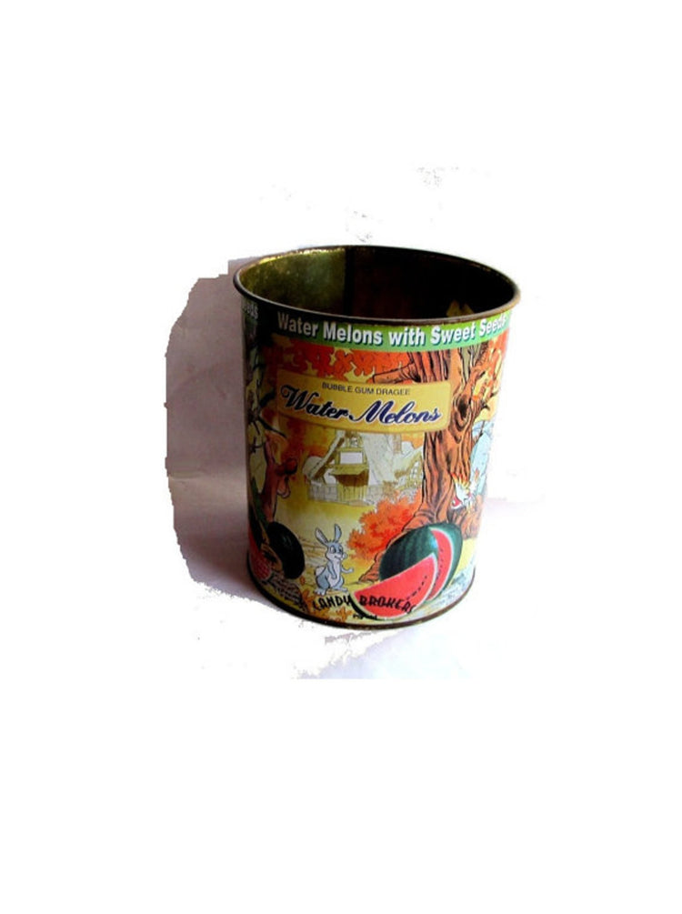 Vintage tin. Candy tin. Tin container. Old tin. Metal container. Rusty metal. Vidal candies buble gum tin.