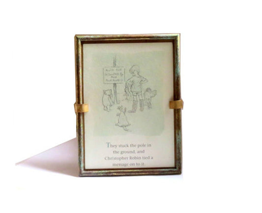 Winnie the pooh. Pooh. Brass frame. Pooh bear. Winnie the pooh nursery. Pooh quote. Vintage pooh. Classic pooh. Standing picture.