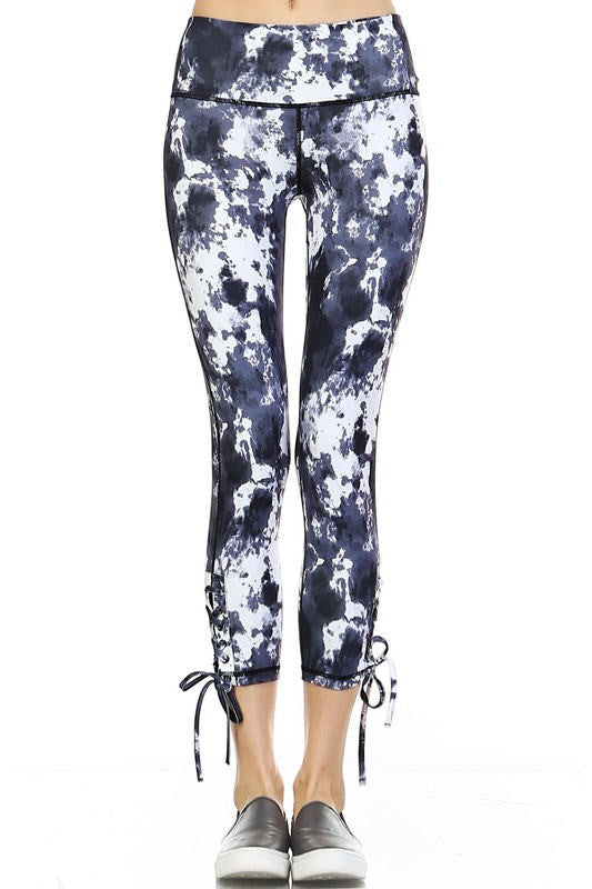 Lace-Up Capri Leggings, Workout Leggings, Pilates Leggings, Yoga Leggings, Fashion Leggings
