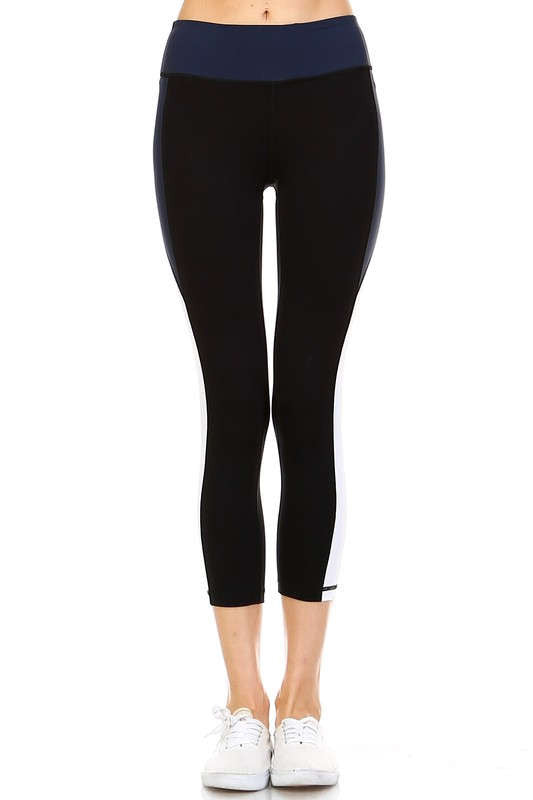 Color Block Capri Legging, Womens Capri Leggings, Pilates Leggings, Yoga Leggings, Fashion Capri Leggings