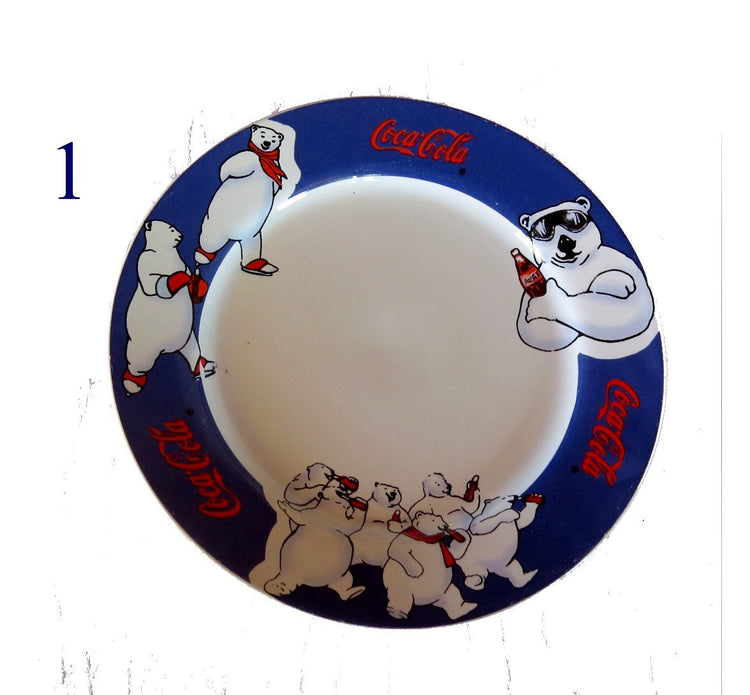 Coca cola. Vintage coca cola. Coca cola collectibles. Polar bear. Collectable vintage ceramic plates. 90s coca cola.