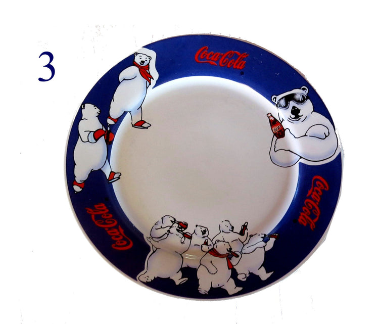 Coca cola. Vintage coca cola. Coca cola collectibles. Polar bear. Collectable vintage ceramic plates. 90s coca cola.