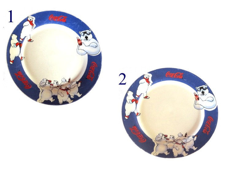 Polar bear. Coca cola. Vintage coca cola. Coca cola collectibles. Collectable vintage ceramic plates. 90s coca cola.