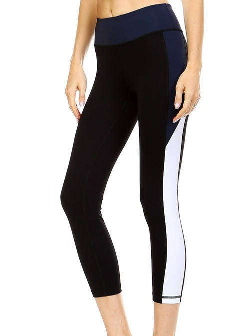 Color Block Capri Legging, Womens Capri Leggings, Pilates Leggings, Yoga Leggings, Fashion Capri Leggings