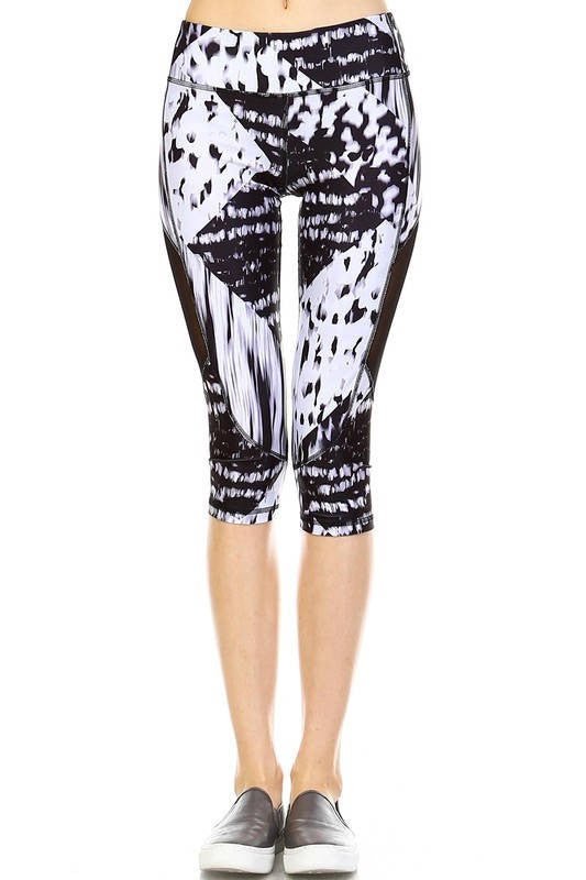Knee Length Workout Leggings, Pilates Leggings, Workout Leggings, Yoga Leggings, Summer Leggings, Fashion Mesh Leggings, Stylish Leggings