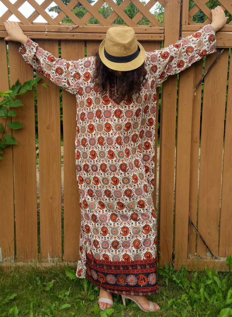 Handmade Bohemian Kaftans, Summer Dress, Beach Coverup, Gypsy dress, Hippie Long Kaftans,xmas gift for her, kaftan, caftan, Paisley kaftan