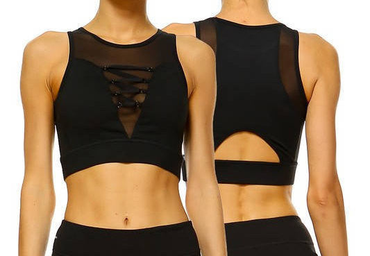 Fashion Sports Bra Top, Yoga Top, Chic Sports Bra Top, Black Bra Top, Stylish Sports Bra Black, Mesh Bra Top